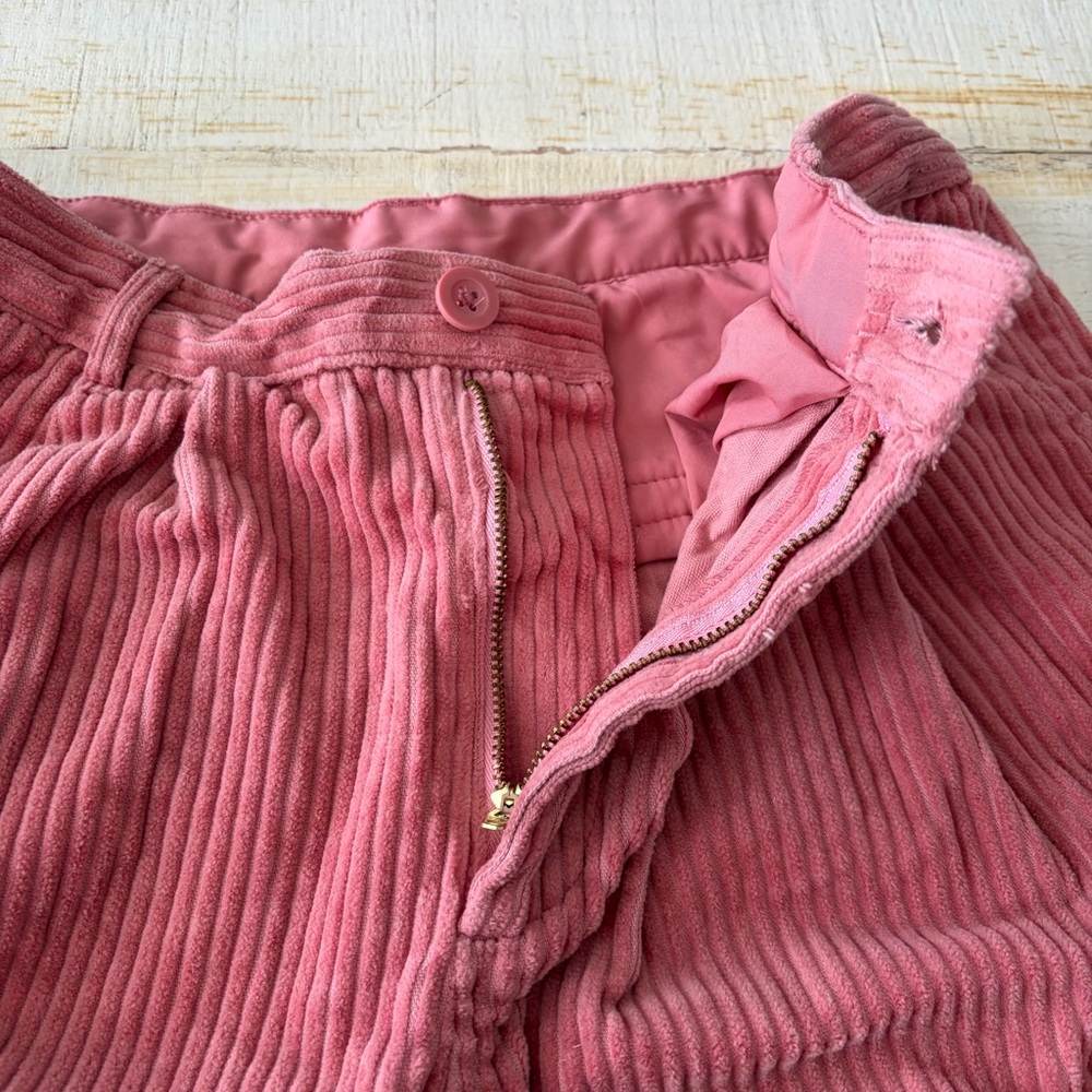 Rowing Blazers x Target size 6 Pink Corduroy Ankle Pants Pleated Wide Wale - Picture 8 of 12